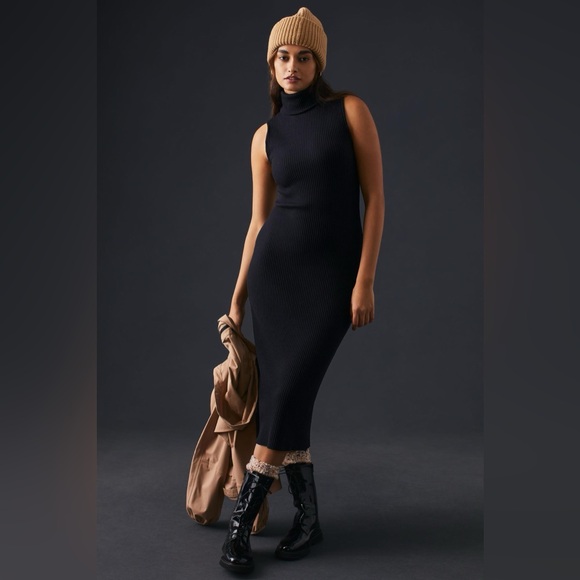 Anthropologie Stateside Luxe Thermal Turtleneck Dress. Size M NWT. - Picture 1 of 5
